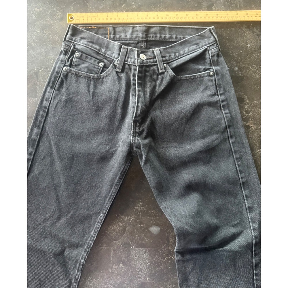 Levis 505 Regular Fit Mens 30x32 Black Denim Straight Leg Jeans Dark Wash Pants. - Picture 11 of 11